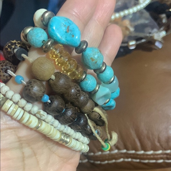 6 pcs used Bohemian Multi-Color Beaded Bracelet Set - Picture 3 of 6